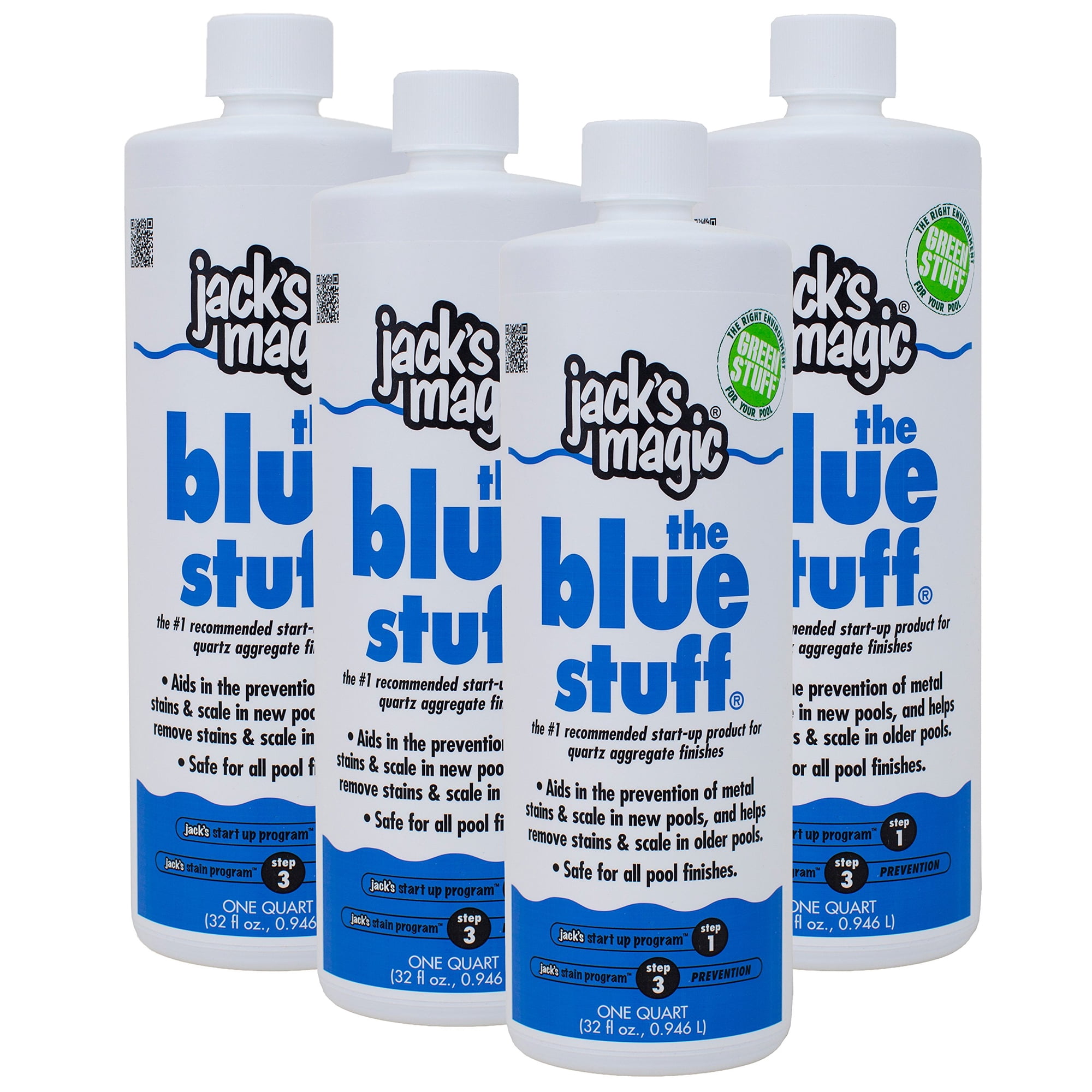 Quitamanchas Jack's Magic The Blue Stuff Para Piscina (1 L), Paquete De 4