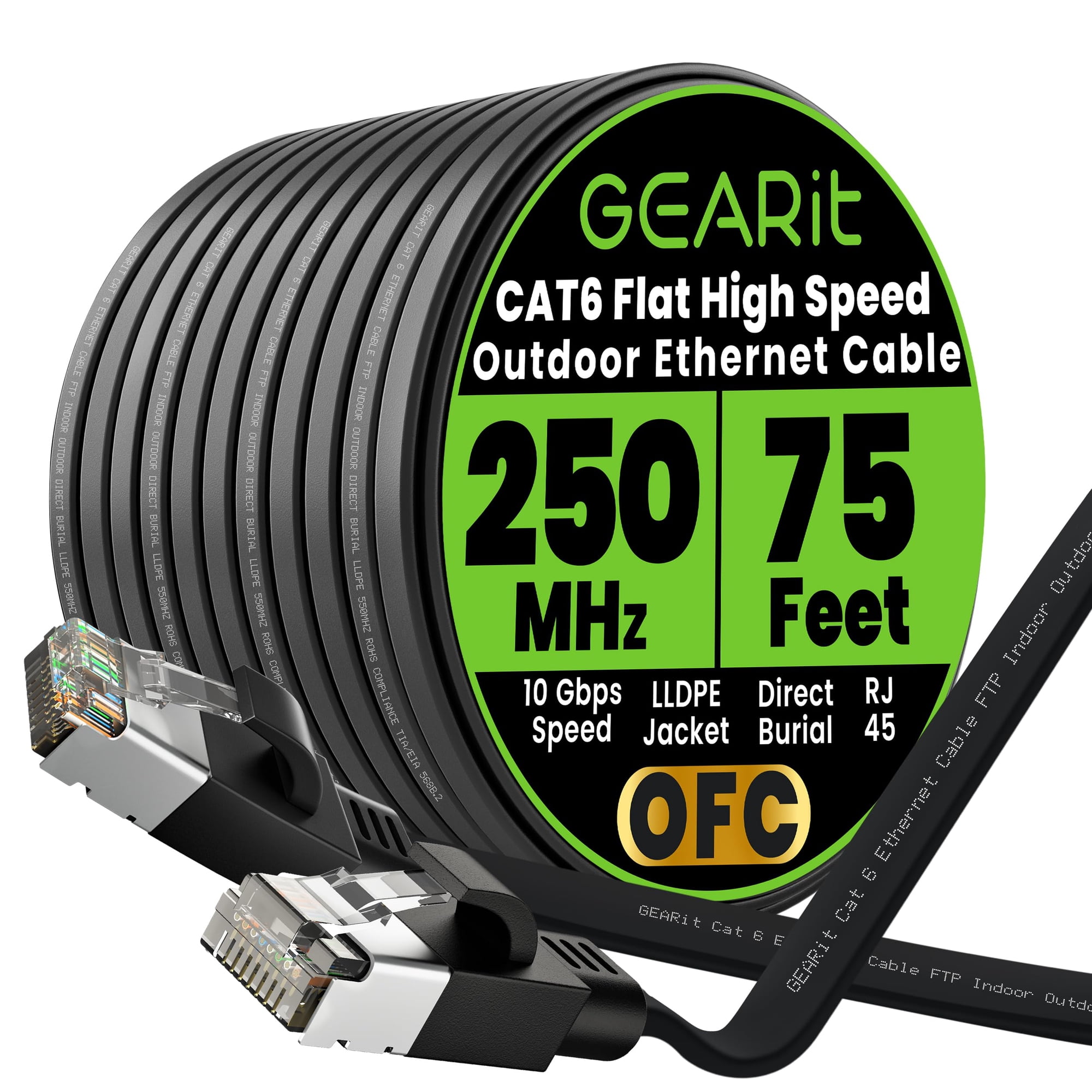 Cable Ethernet Gearit Cat6 Plano Exterior 23m 10gbps