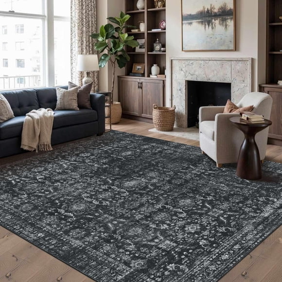 Alfombra Rugxara Black 183 × 274 cm Lavable para Sala de Estar