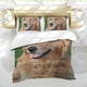 thumbnail image 5 of Golden Retriever Conjunto de sábanas temático, trío de piezas, cómodo y amigable con la piel, diseño único, regalo de decoración para el hogar para familiares, amigos y fans,135cm *200cm, 5 of 6