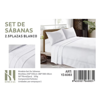 Tecnocasa - Set De Sabanas King Color Blanco 200 Hilos + 2 Funda De Almohada