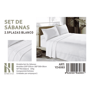 Angeles Del Hogar - Set De Sabanas King Color Blanco 200 Hilos + 2 Funda De Almohada