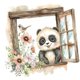 thumbnail image 1 of Lindo Panda Etiqueta De La Pared Decoración Del Hogar Mural De Pared Para Restaurante Dormitorio Cocina, 1 of 3