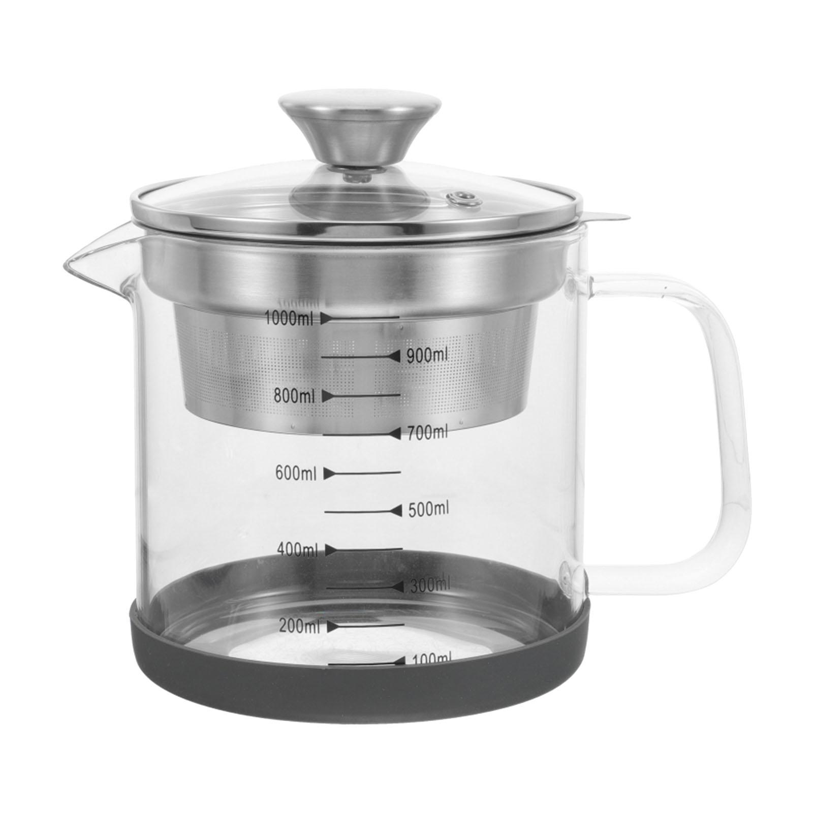 Magideal - Colador De Leche De Soja, Aceite Para Freír, Tarro De Almacenamiento Con Tapa, Tetera De Vidrio Con Filtro Fino Portátil Con Colador, Olla De Aceite D 1L