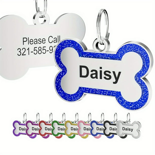 Personalized Pet ID Tags, Custom Dog Name Tags, Engraved Both Sides Customized Dog Tags For Your Dog Collars