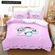 thumbnail image 2 of New 3D Print Anime Bed Sheet Blue Hamham Bedding Set Single Twin Full Queen King Size Bed Set Adult Kid Bedroom Duvetcover Sets, 2 of 5