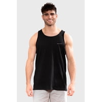 Polera Orgánica Sin Mangas Classic V2 Negro Hombre Falcone