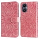 thumbnail image 5 of Funda tipo cartera FOXDOCK para OPPO Reno 7Z , diseño girasol en relieve, cuero PU, cierre magnético, soporte y tarjetero, 5 of 5