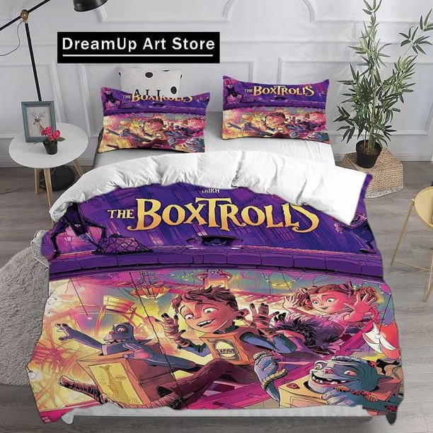 x937 Bed Sheets Fashion Cartoon B-Boxtrolls Bedding Set Boys Girls Twin Size Duvet Cover Pillowcase Bed boys Adult Bedroom 3-Piece Bedding Set (1 Duvet Cover + 2 Pillow Shams) nj937
