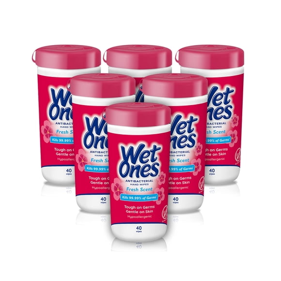 Toallitas para manos Wet Ones Antibacterial Fresh Scent 40 unidades (paquete de 6)