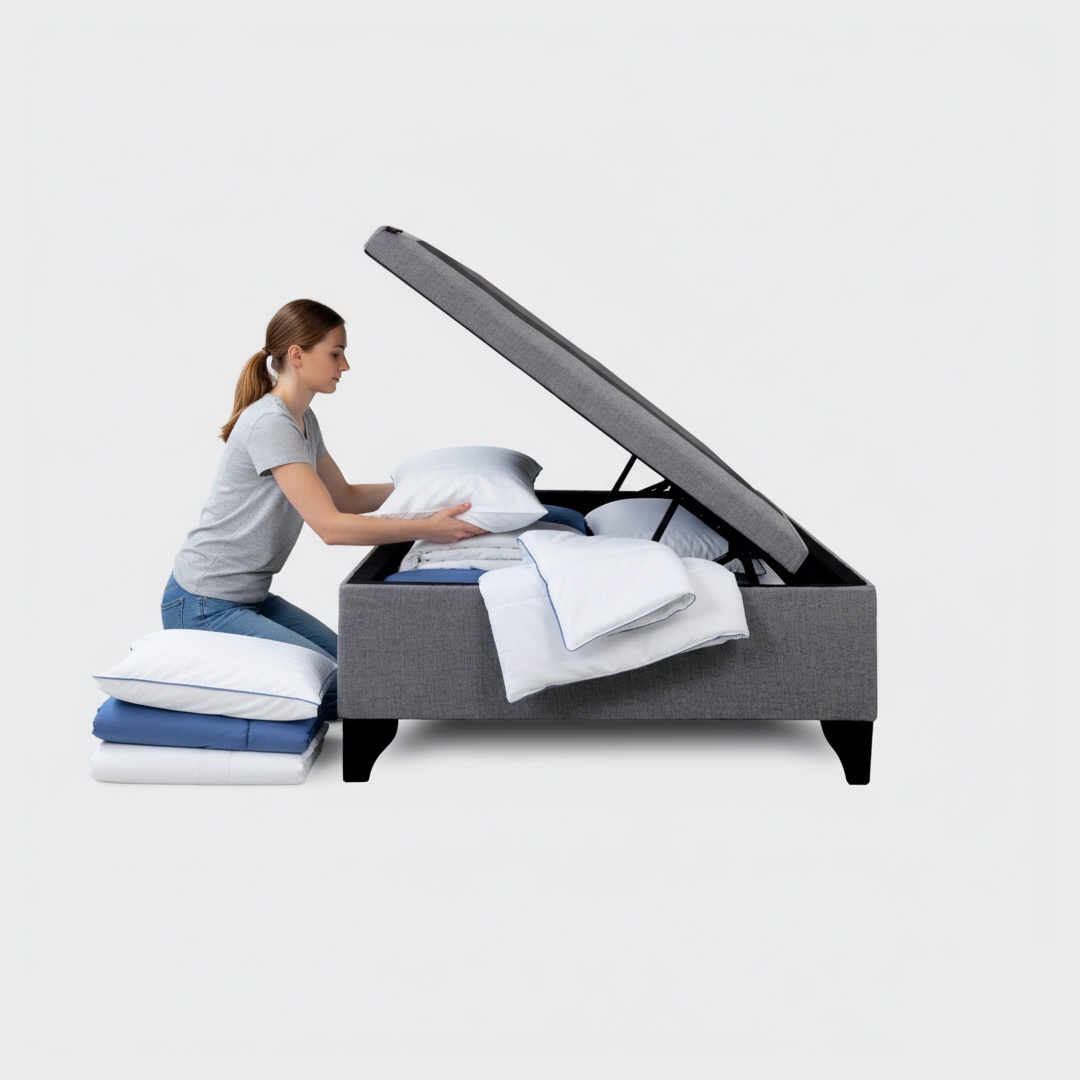 Ivi Home - Base Baul 1,5 Plaza Apertura Horizontal 105X190 Gris