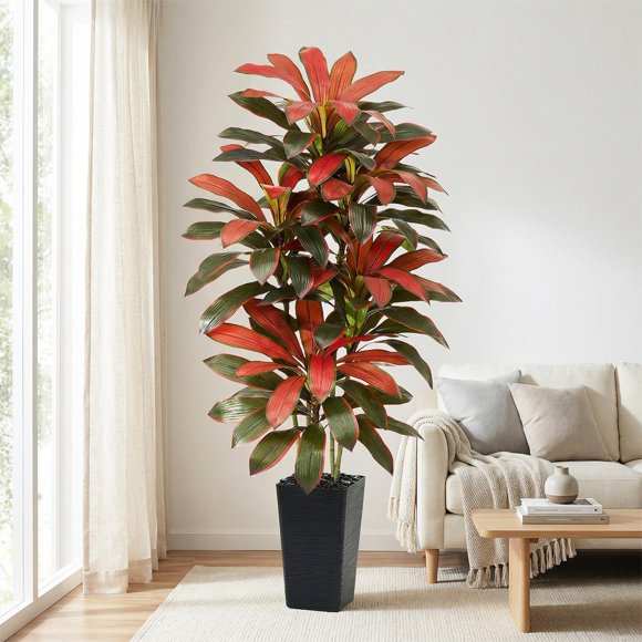 Árbol Artificial FSOHOI 183 cm Dracaena Roja para Interiores