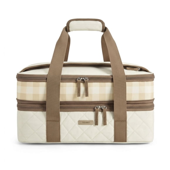 Tourit Bolsa Térmica Doble Comida 23x33cm Acolchada Beige