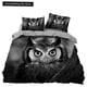 thumbnail image 1 of Black Owl Duvet Cover Moon Safari Bird Animal Bedding Set Lovely Wildlife Quilt Cover Grey Polyester Comforter Cover Bed Sheets, 1 of 5