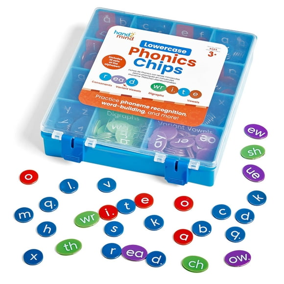 Phonics Chips hand2mind en minúscula para niños de jardín de infantes