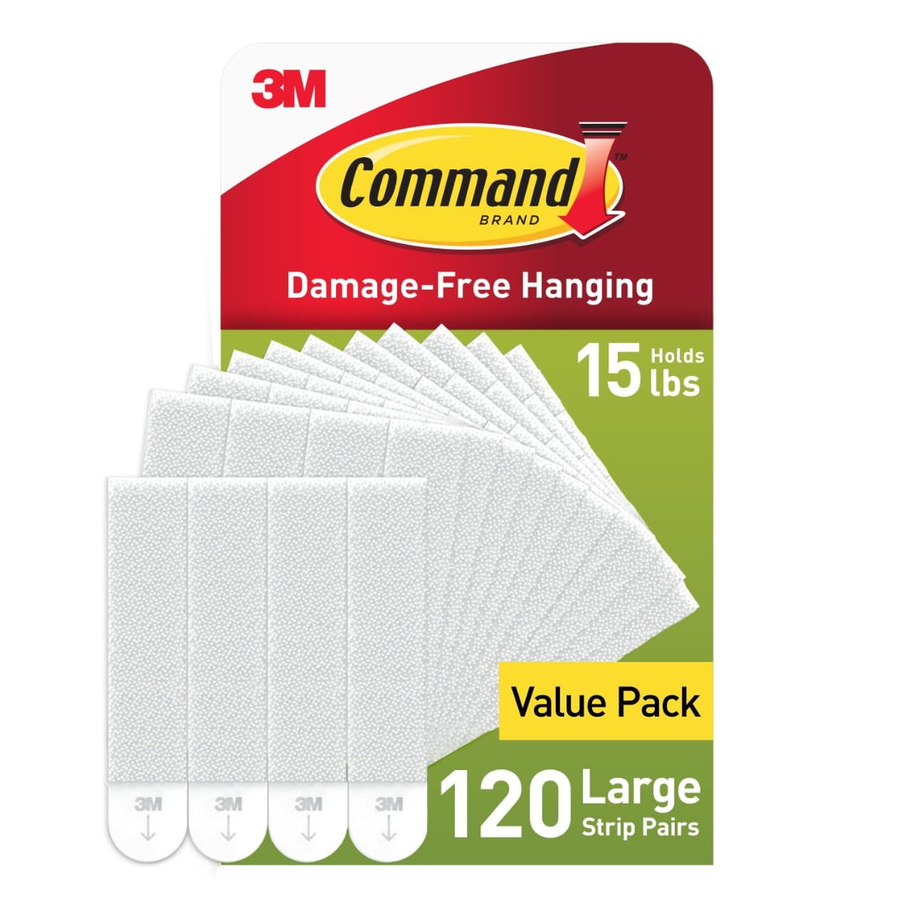 Tiras Para Colgar Cuadros Command, 6,8 Kg, 120 Pares, Color Blanco