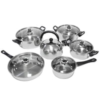 Bothyi - Juegos De Utensilios De Cocina Para El Hogar, Olla Para Sopa Con Tapa De Vidrio Para Acampar, Senderismo En Interiores