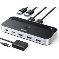 Conmutador Usb Ugreen Usb 3.0 De 4 Puertos Para 2 Ordenadores Con Cables