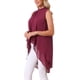 thumbnail image 4 of INSPIRE CHIC Blusas de Mujer de Chifón Cuello Alto Sin Mangas con Lazo en la Espalda Dobladillo Alto Bajo Camisa de Verano Vino Rojo S, 4 of 6