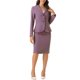 thumbnail image 1 of INSPIRE CHIC Conjunto de 2 Piezas de Falda para Mujer Traje de Maestra para Regreso a Clases Conjunto de Blazer Peplum y Falda Lápiz de Cintura Alta para Trabajo Violeta XL, 1 of 6