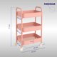 thumbnail image 4 of Carro Organizador Auxiliar Metalico 3 Estantes con Ruedas Rosa 77 cm, 4 of 4