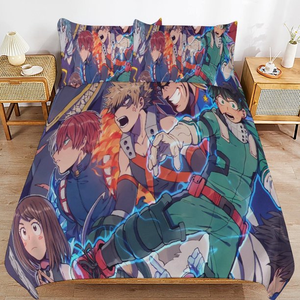 My-Hero-Academia My-Hero-Academia Bedding Set Sheet Set for Kids Adults,All Season Lightweight