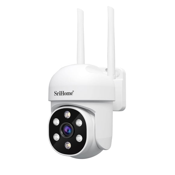 Cámara IP WiFi PTZ SriHome SH061 1080P 2MP Visión Nocturna a Color IP66 Audio Bidireccional IA
