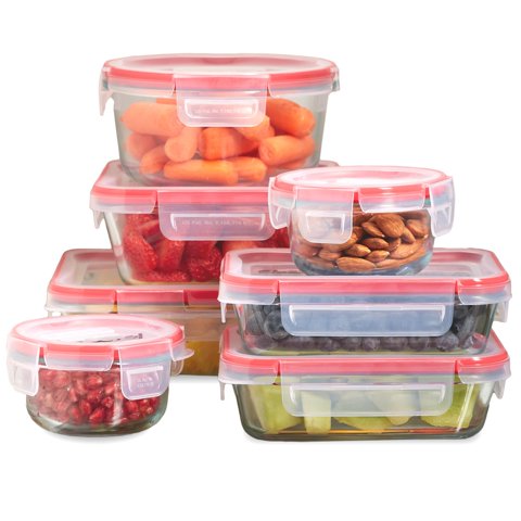 Contenedores De Almacenamiento De Alimentos Pyrex Freshlock, 14 Piezas, Juego Mixto X7