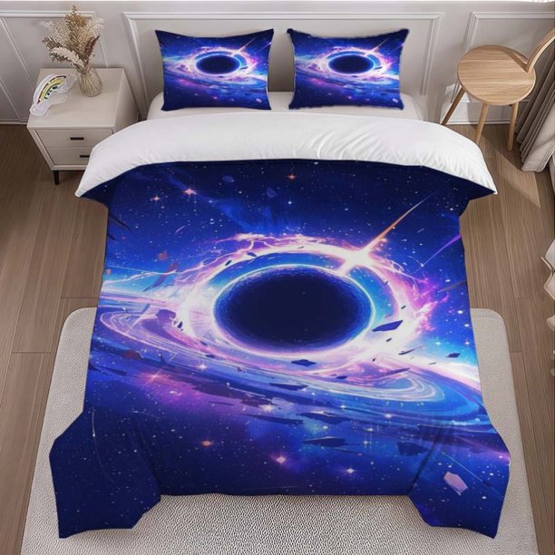 Black Hole Science Fiction Illustration Themed Bedding Set Soft and Comfortable for All Seasons