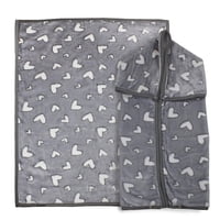 Saco Con Broche Ultra Soft Corazones 80X110Cm Gris Bebesit