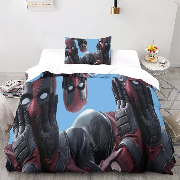 Deadpool & Wolverine Bed Cover Set,3d Cartoon Anime Bedding Set,Twin Size Bedding Sets King Quilt Bed Sheets