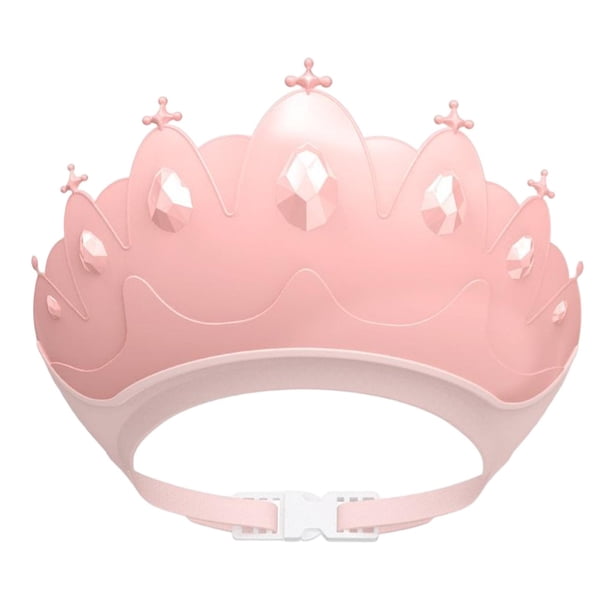 Sombrero De Champú Para Baño De Bebé Con Forma De Corona Protege Los Ojos Y Las Orejas Para Niños Rosa