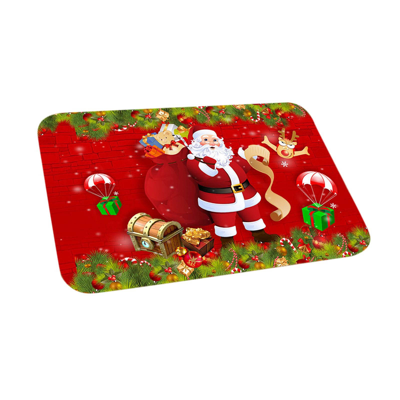 Magideal - Alfombra Navideña Para El Suelo Del Baño, Alfombra Absorbente Antideslizante Lavable Para El Baño, Decoración Navideña Para El Hogar, Puerta Delantera Regalo Papá Noel S