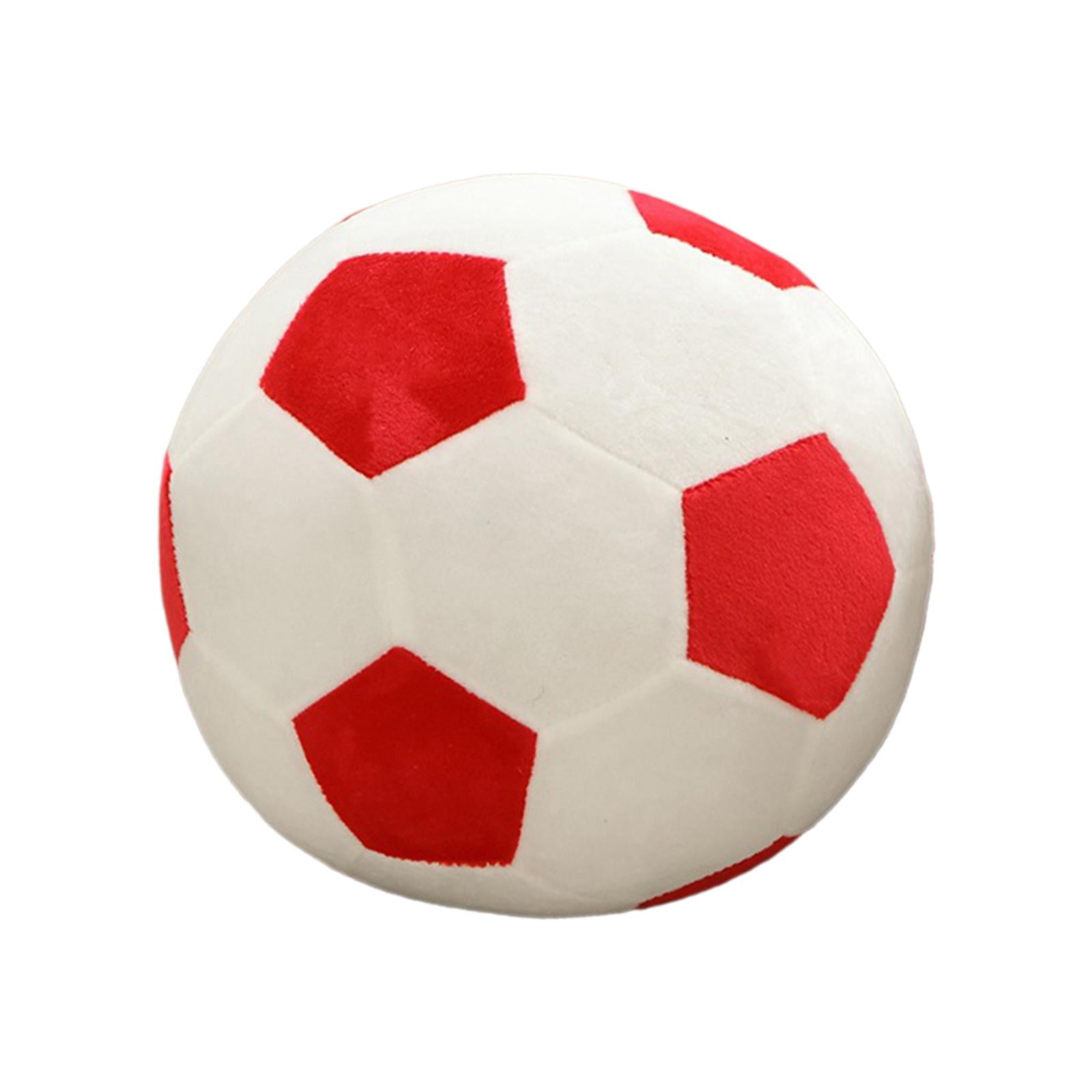 Magideal - Juguete De Peluche En Forma De Balón De Fútbol, Adorno De Cojín Con Tema Deportivo, Regalos Para Niños Y Adultos, Balón De Fútbol Relleno, Decoración Blanco Rojo