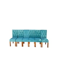 Vitelio - Pack 6 Sillas De Comedor De Madera Capitonés