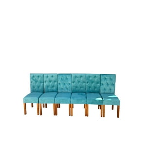 Vitelio - Pack 6 Sillas De Comedor De Madera Capitonés