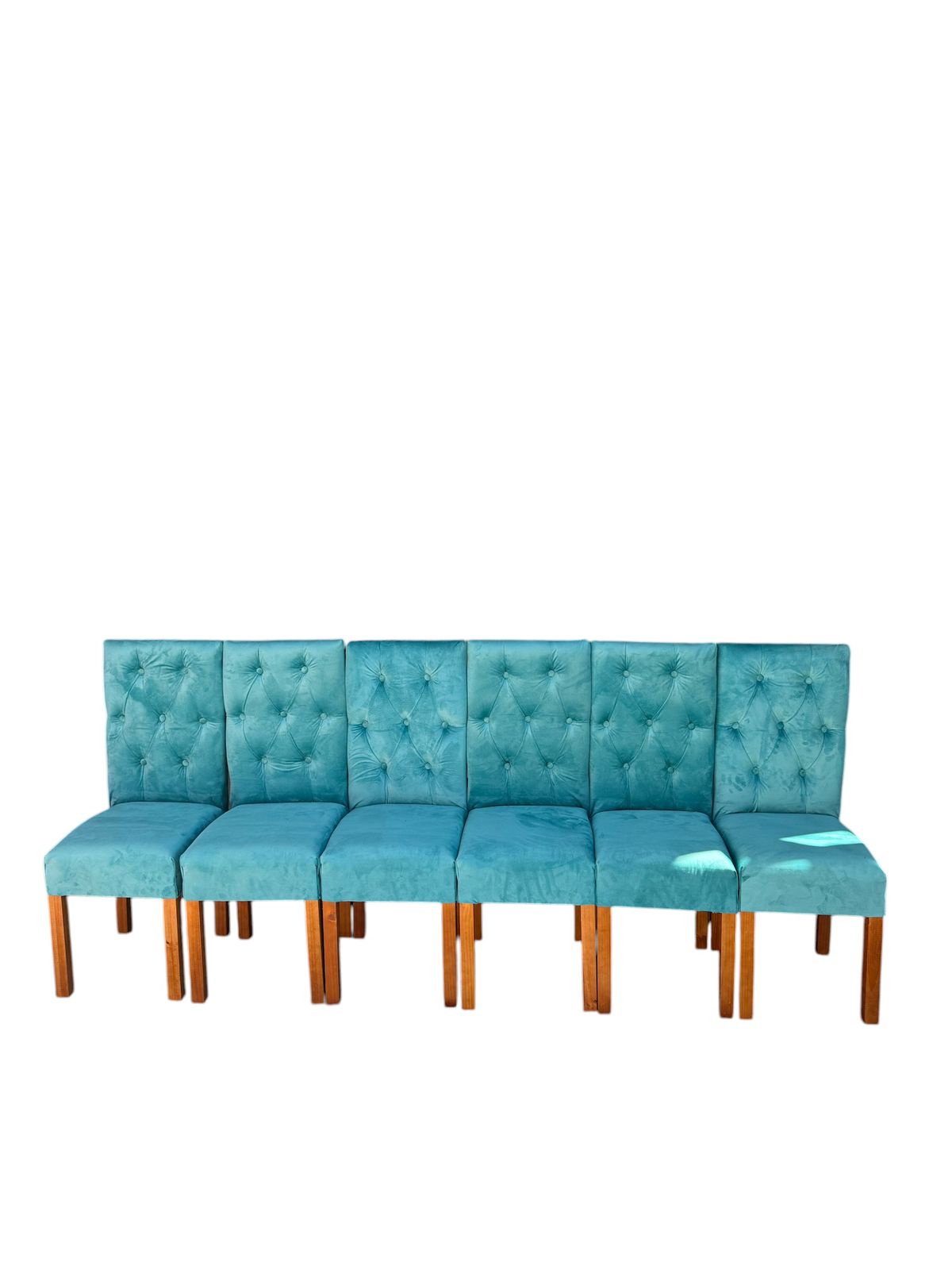 Vitelio - Pack 6 Sillas De Comedor De Madera Capitonés