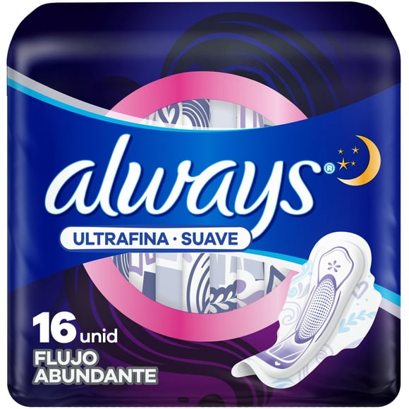 Toallas Higiénicas Ultrafina Nocturna Largas, 16 un