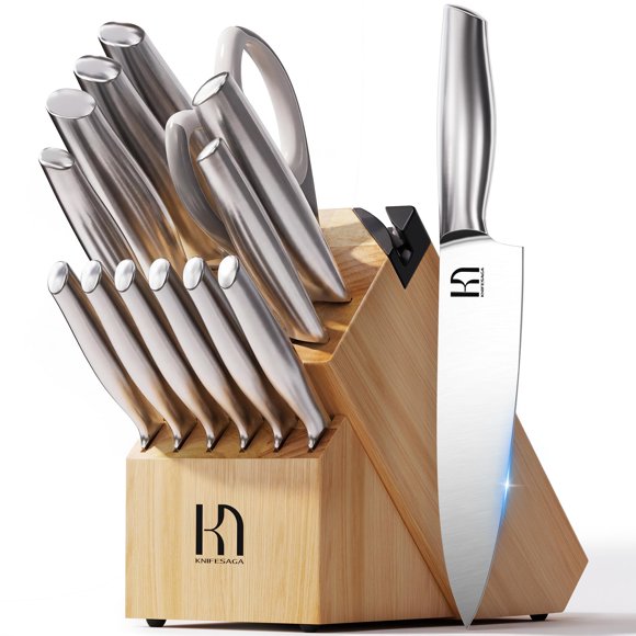Juego de cuchillos KnifeSaga de 14 piezas, acero japonés de alto carbono