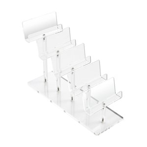 Ioensy - Paso Acrílico Monedero Monedero Exhibidor Contenedor Estante Para Estantería Botella Cd 5 Niveles Transparente
