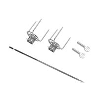 Ioensy - Kit De Asador De Parrilla Portátil Con Tenedor De Pollo Giratorio Para Picnic Patio Al Aire Libre 34Cm