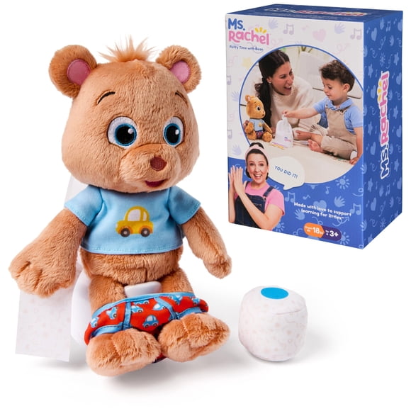 Juguete para niños pequeños Ms. Rachel Potty Time con osito de peluche Bean