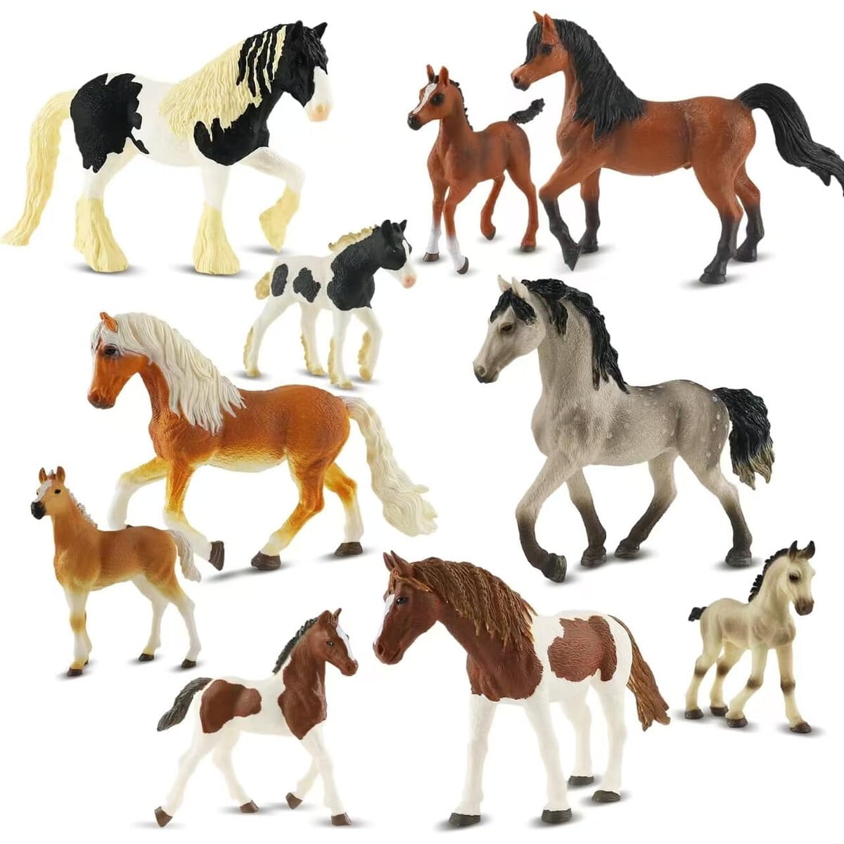 Set 10 Figuras Caballos Zippytots Juego Realista
