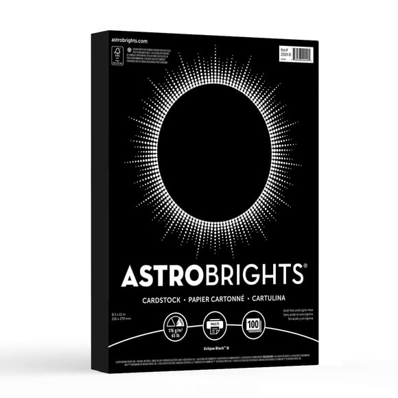 Cartulina Neenah Paper 2202401, color Eclipse Black A4, 65 libras