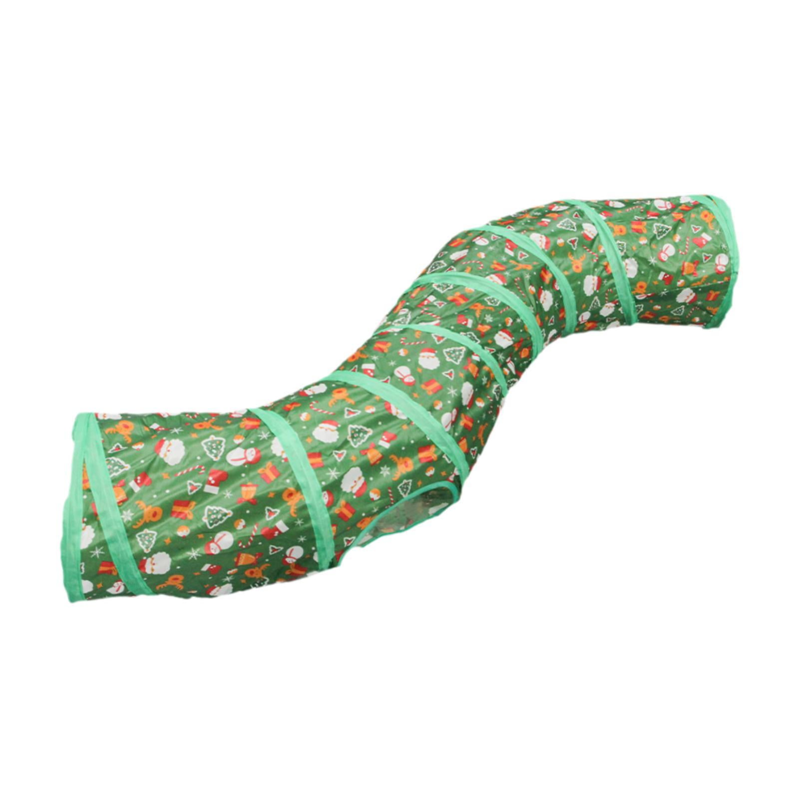 Magideal - Laberinto De Túnel Interactivo Para Gatos Con Bola De Árbol De Navidad, Casa De Tubo Plegable, Juguete De Túnel Para Gatos De Interior En Forma De S