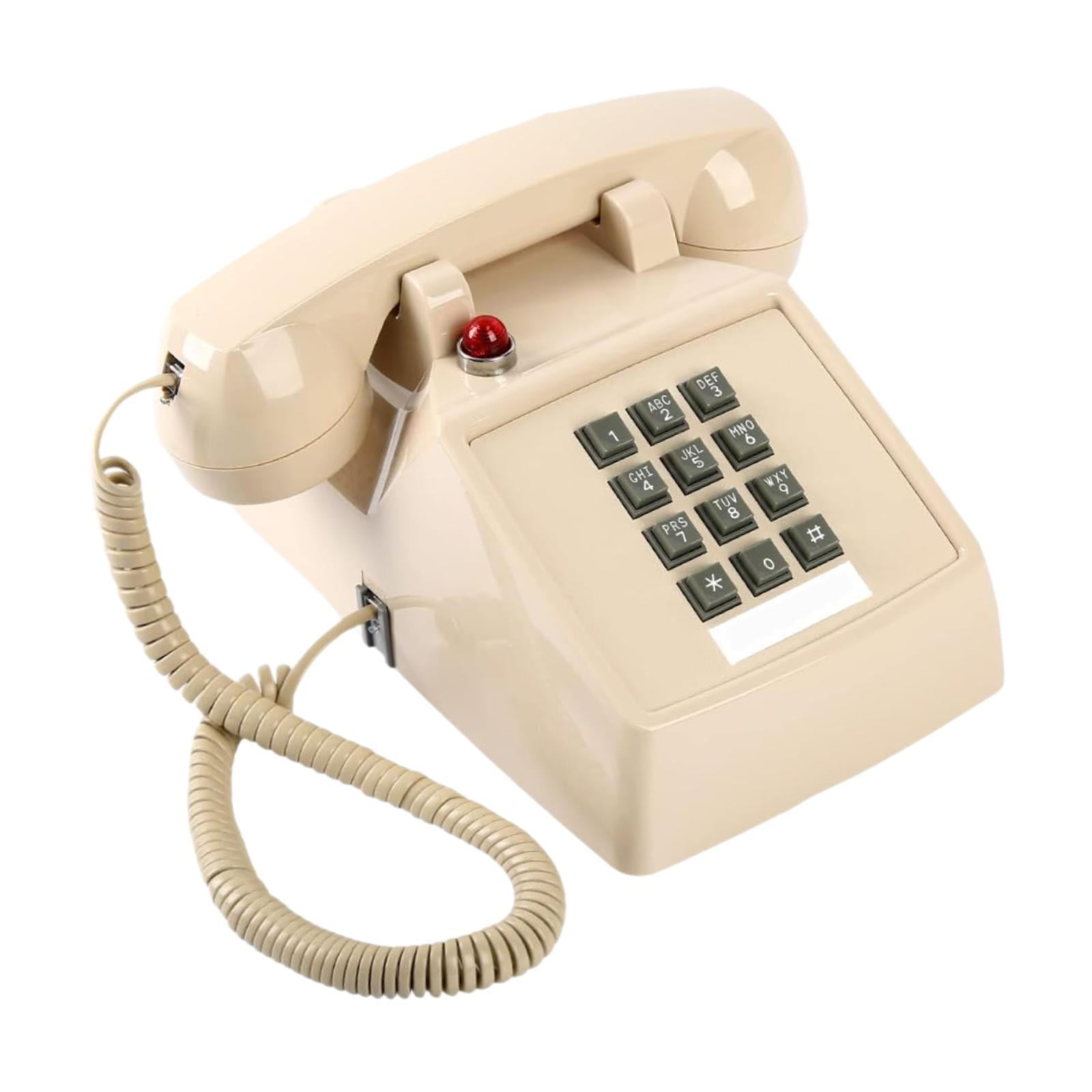 Magideal - Teléfono De Escritorio Con Cable Y Soporte Metálico Para Hoteles Y Residencias 13 X 22,2 X 11,5 Cm , Beige