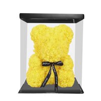 Bothyi - Oso De Flores Con Caja Adorable Decoración De Boda Navideña Para Amantes Mujeres Amarillo
