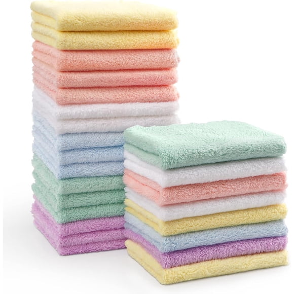 Toallitas Beba HOMEXCEL 24 Unidades Microfibra Coral Fleece 18x23cm Hipoalerganicas