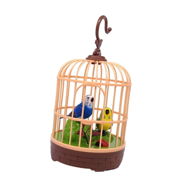 Jaula de pájaros para pájaros, juguete decorativo para niños, escritorio y habitación, activado por voz, decoración del hogar, regalo de cumpleaños,
