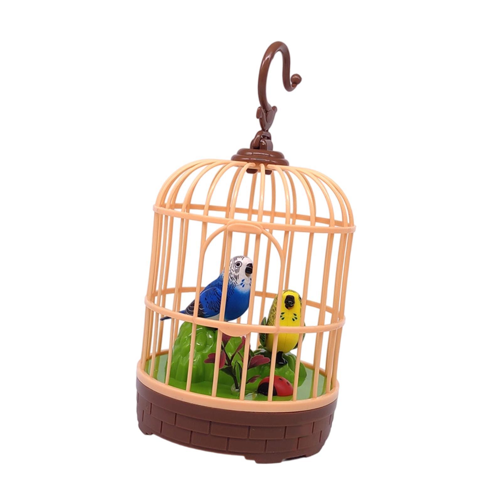 Magideal - Jaula De Pájaros Para Pájaros, Juguete Decorativo Para Niños, Escritorio Y Habitación, Activado Por Voz, Decoración Del Hogar, Regalo De Cumpleaños,